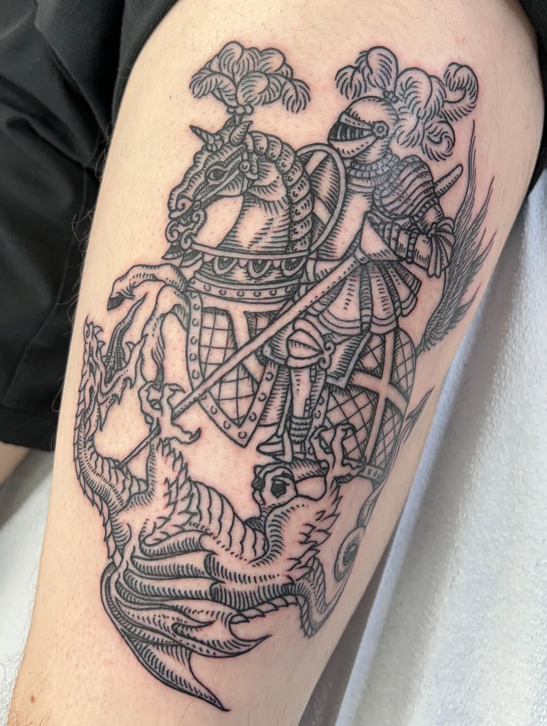 Tattoo by @matthewcrimtattoos — illustrative, blackwork