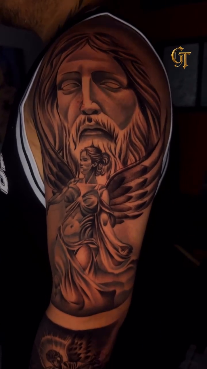 Tattoo by @ghostlytatz β realism, black_and_grey