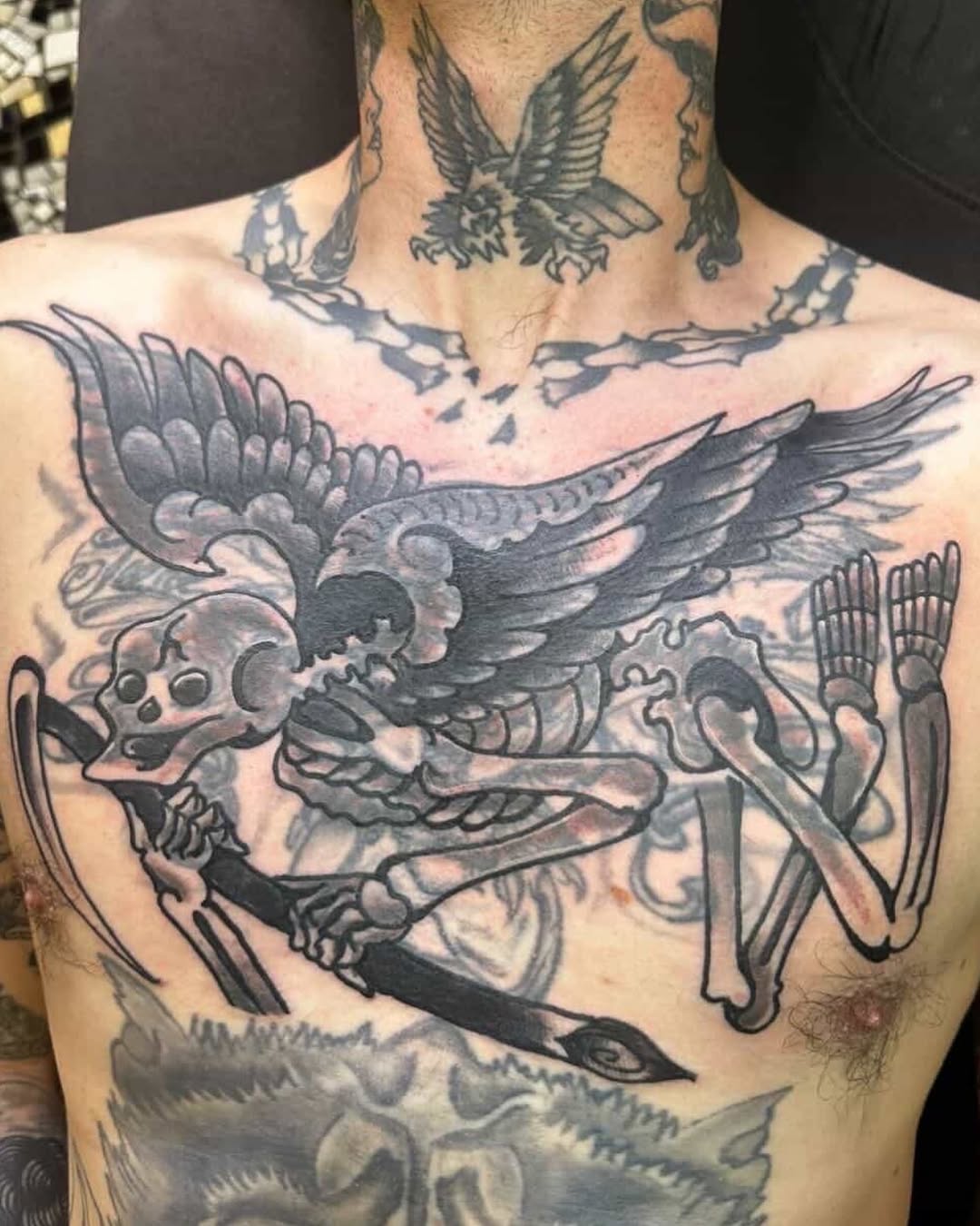 Tattoo by @n8harmon — black_and_grey, dark_realism