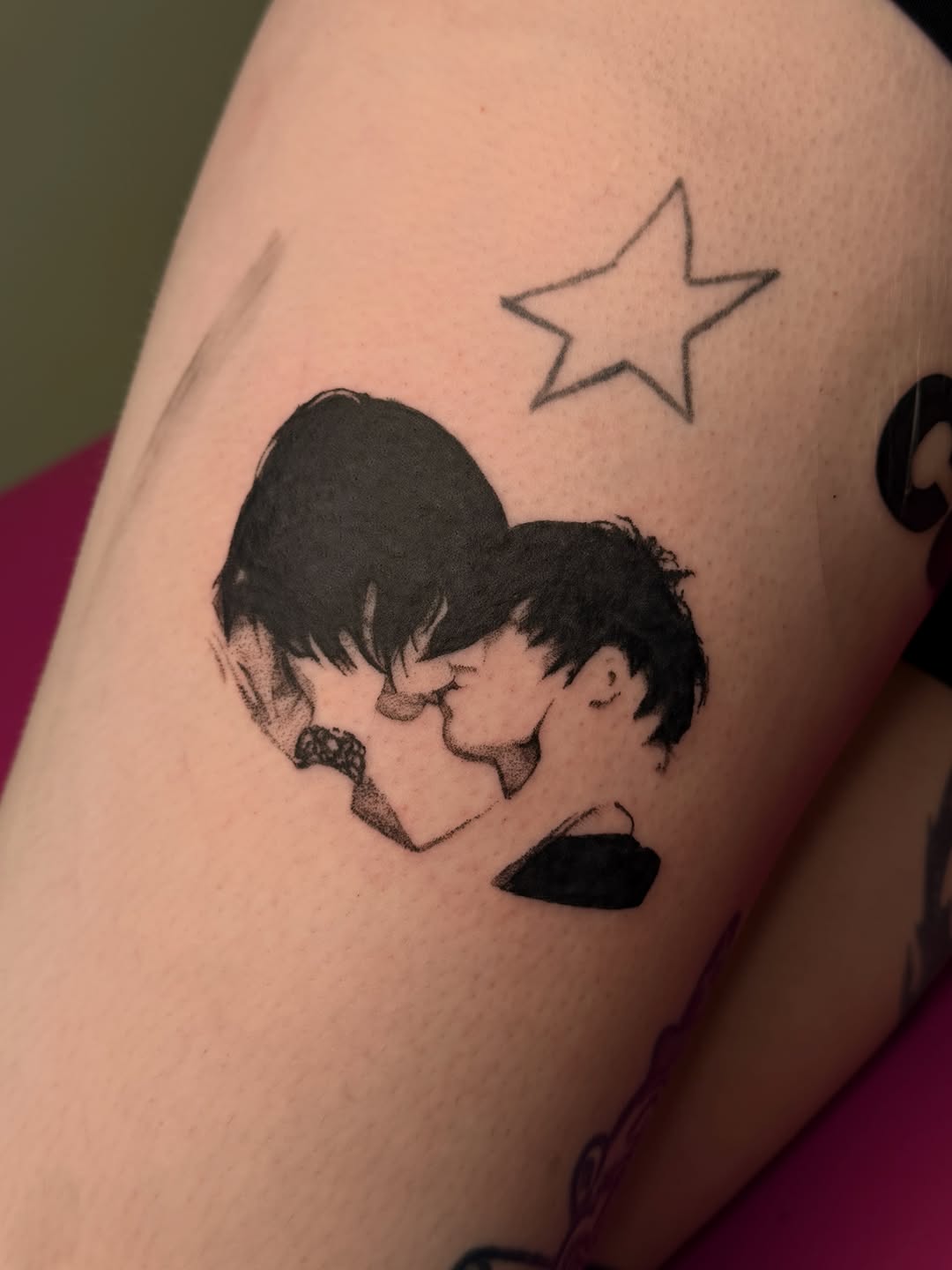 Tattoo by @maisontheprofessional — anime, black_and_grey