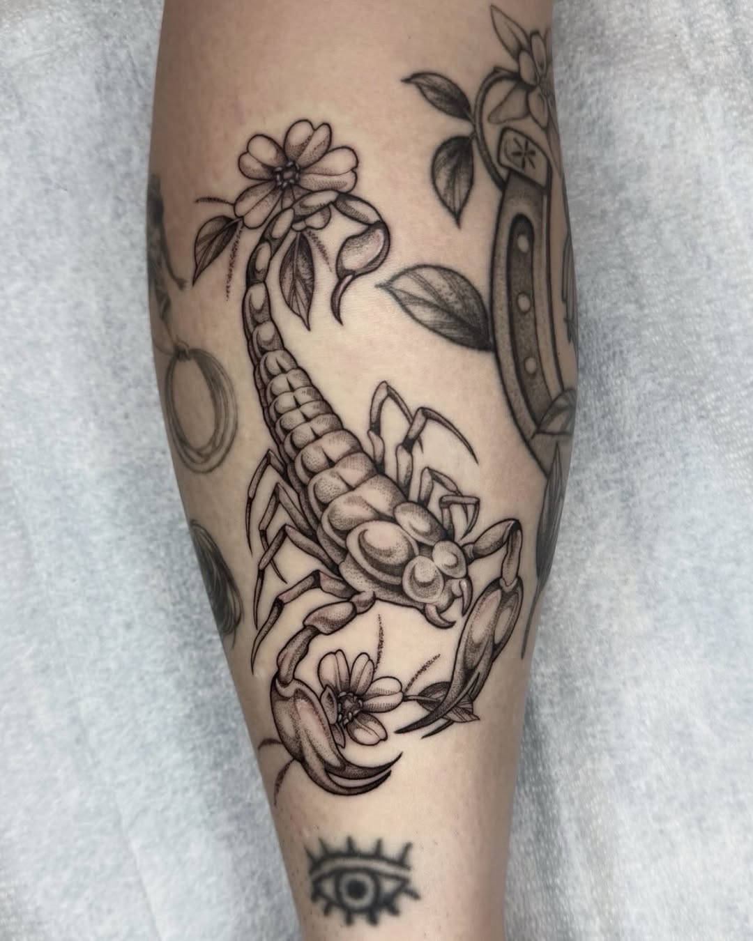 Tattoo by @horsegirltats — black_and_grey, realism