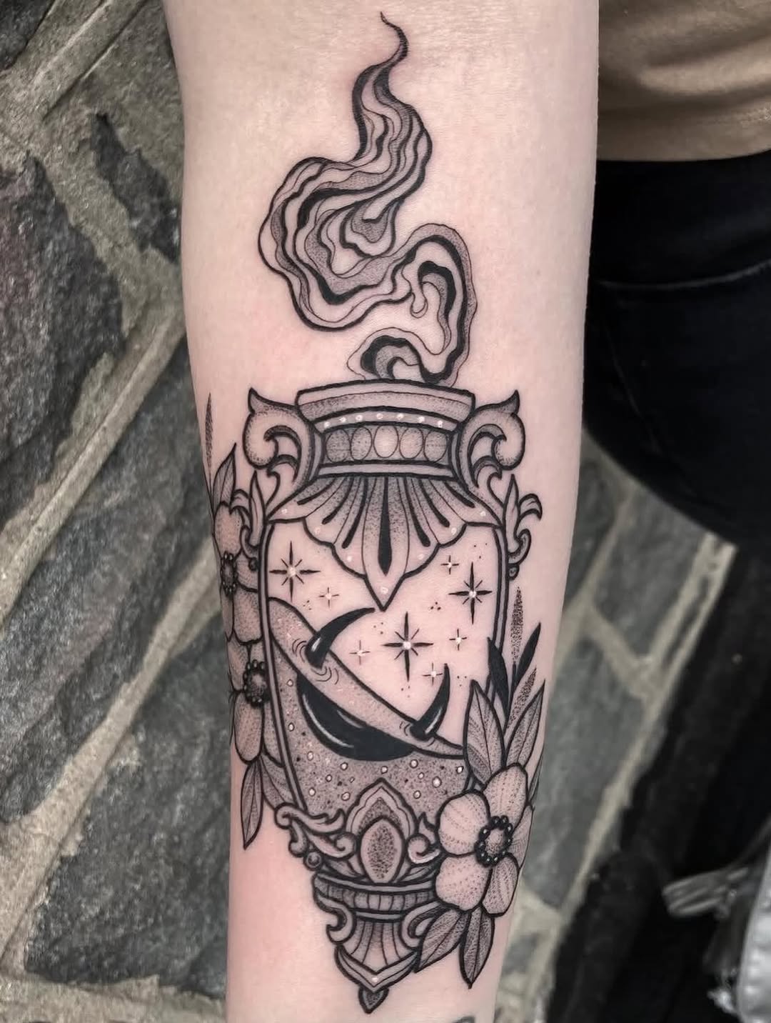 Tattoo by @sleptongroovestattoos — black_and_grey, ornamental
