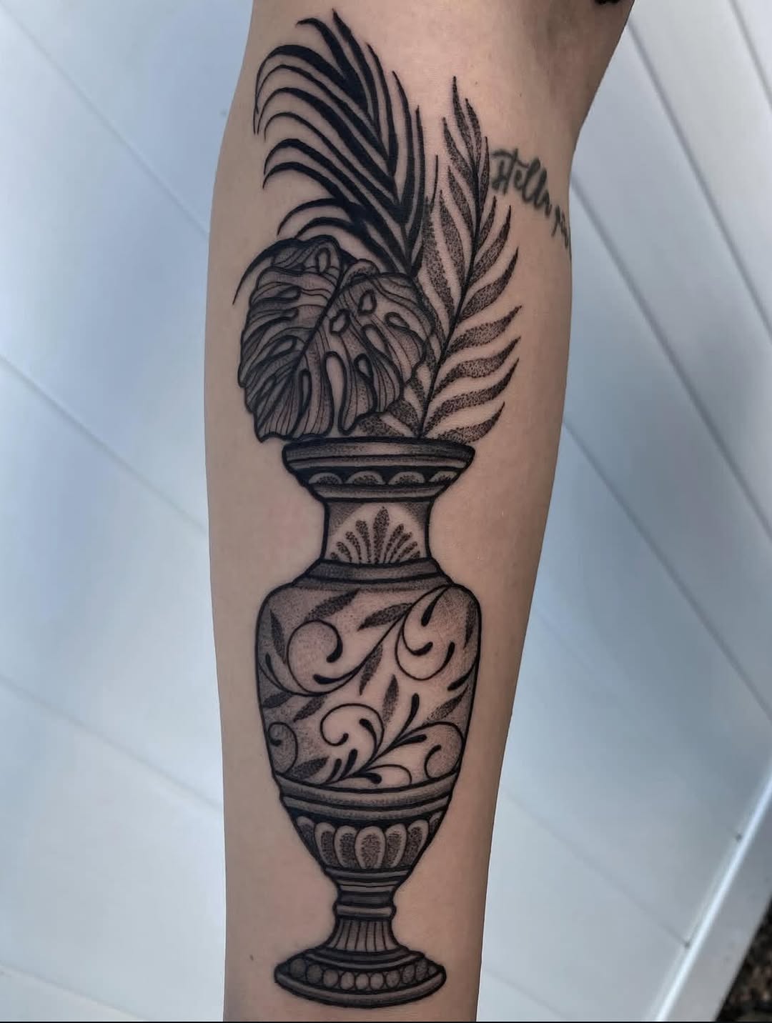 Tattoo by @sleptongroovestattoos — dotwork, ornamental