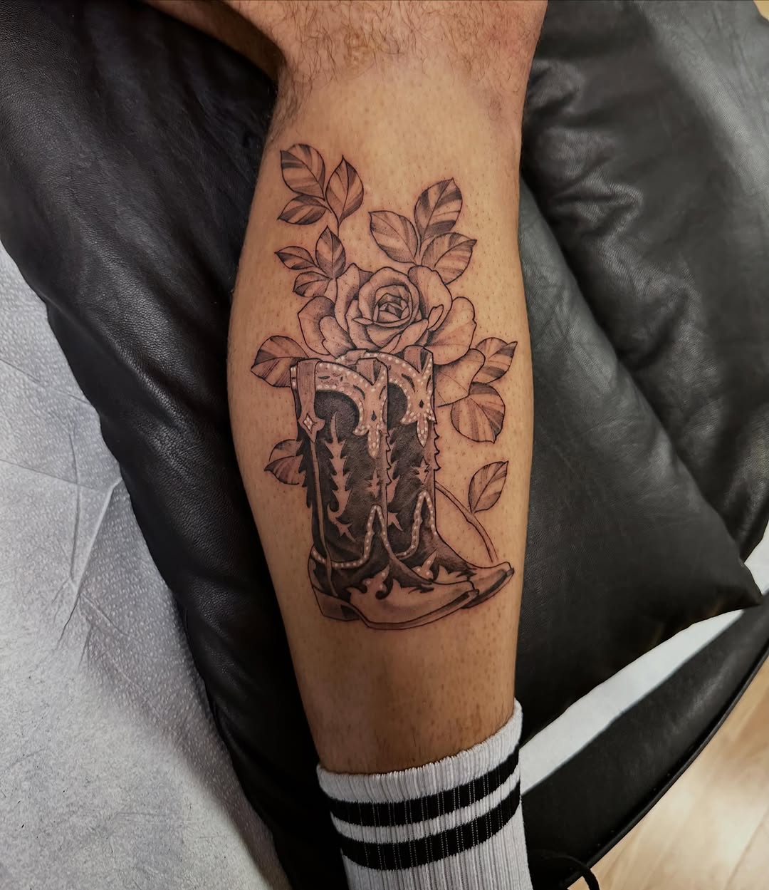 Tattoo by @hellbent.sebastian — illustrative, black_and_grey