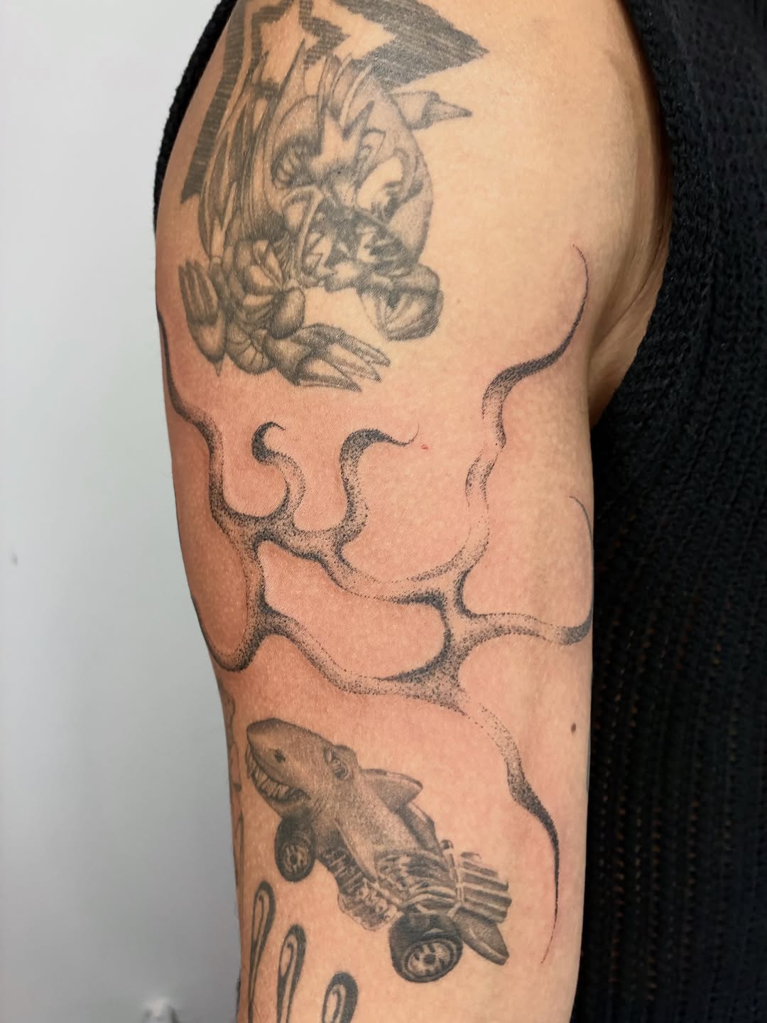 Tattoo by @geisha_ocelotl — illustrative, black_and_grey
