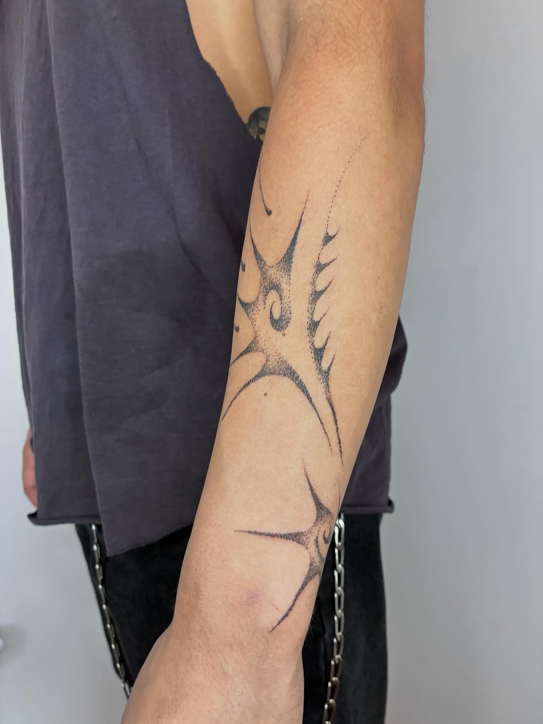 Tattoo by @geisha_ocelotl — dotwork, illustrative