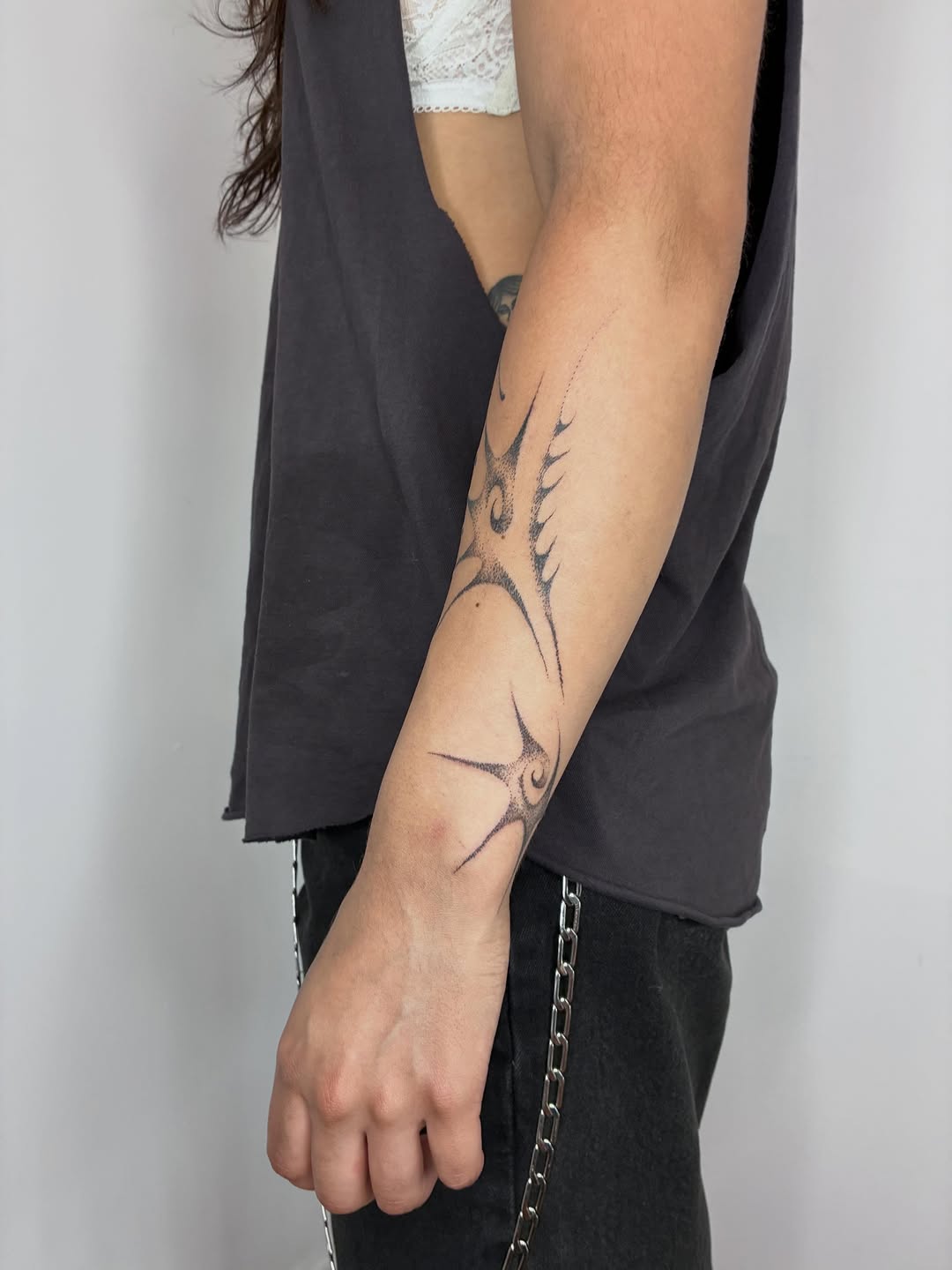 Tattoo by @geisha_ocelotl — dotwork, illustrative
