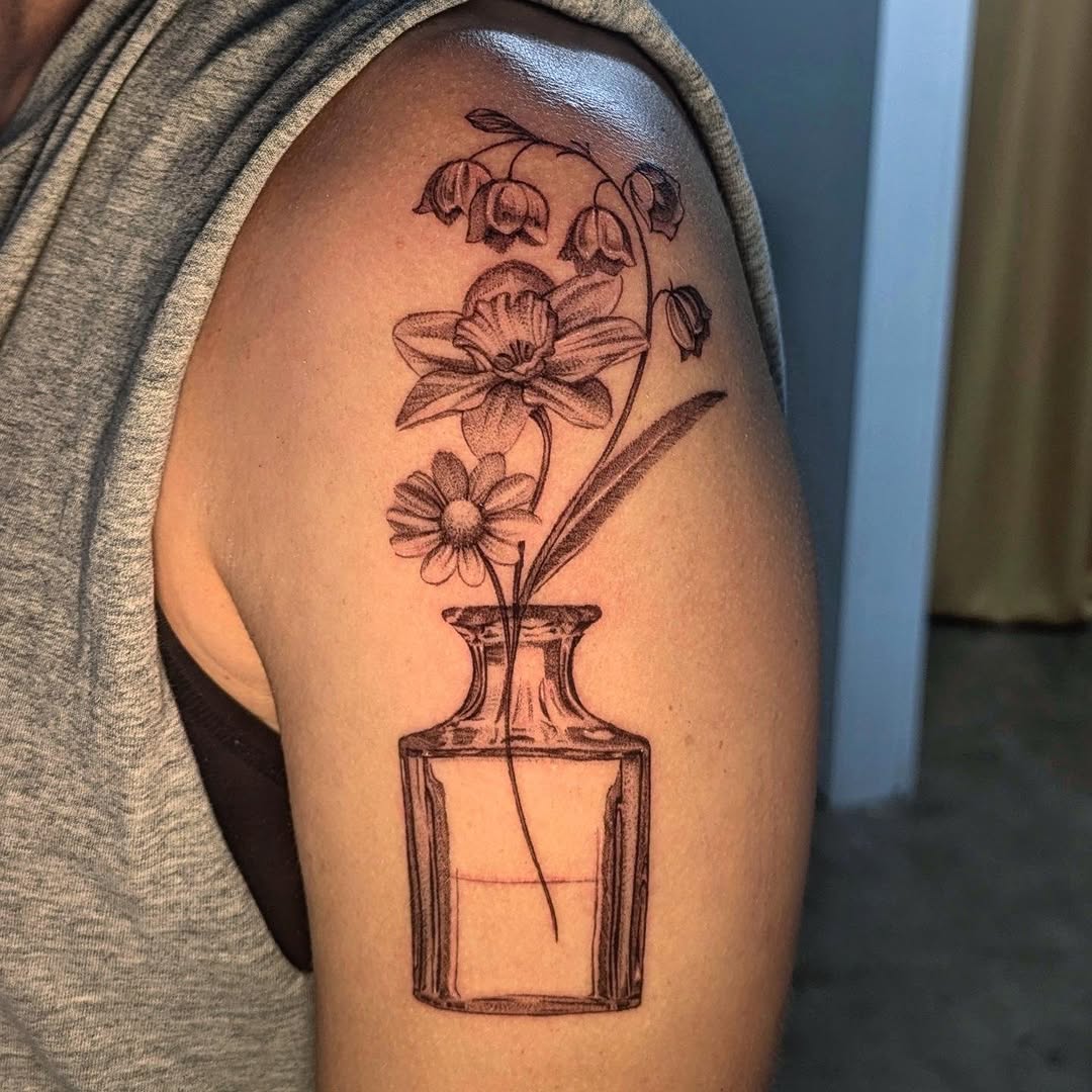 Tattoo by @jasdillonart — fine_line, black_and_grey