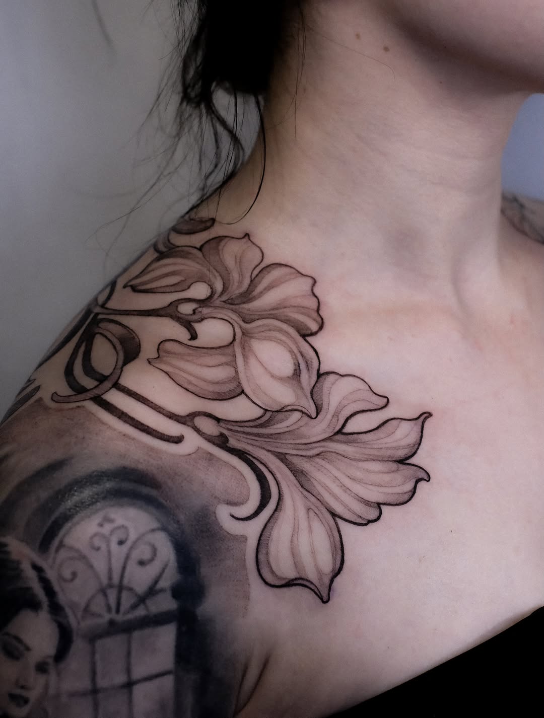 Tattoo by @zozutattoo β black_and_grey, ornamental