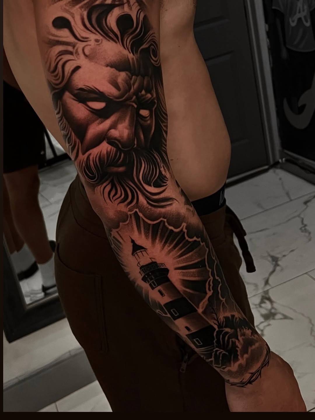 Tattoo by @alfredoadametattoo — realism, black_and_grey
