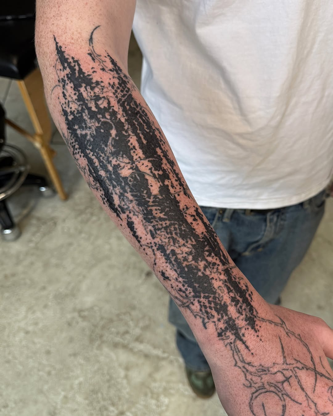 Tattoo by @miserymilkshake — blackwork, illustrative