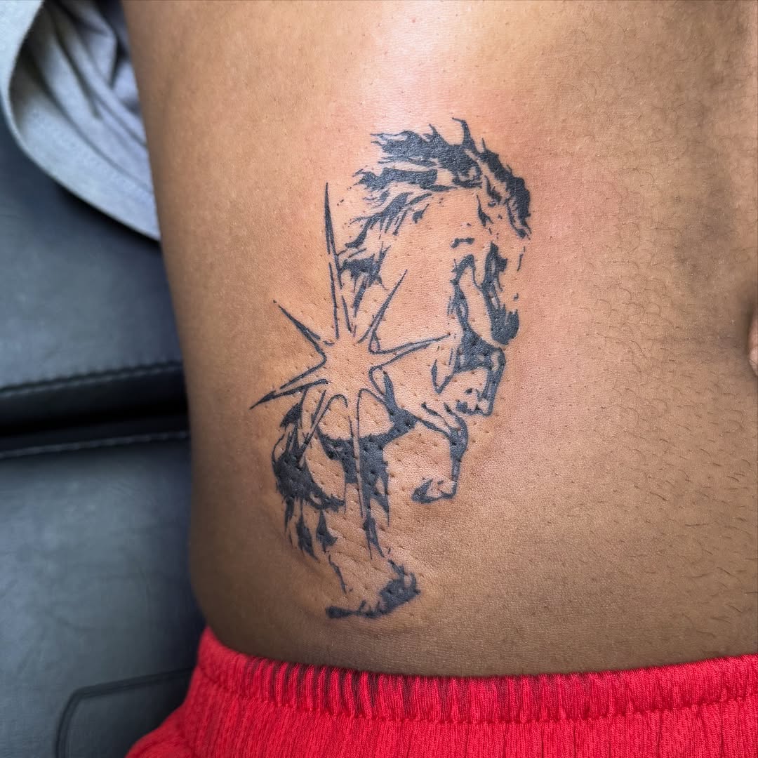 Tattoo by @tattedbyblossom — blackwork