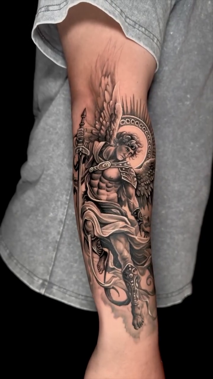 Tattoo by @carnerotattooartist β realism, black_and_grey