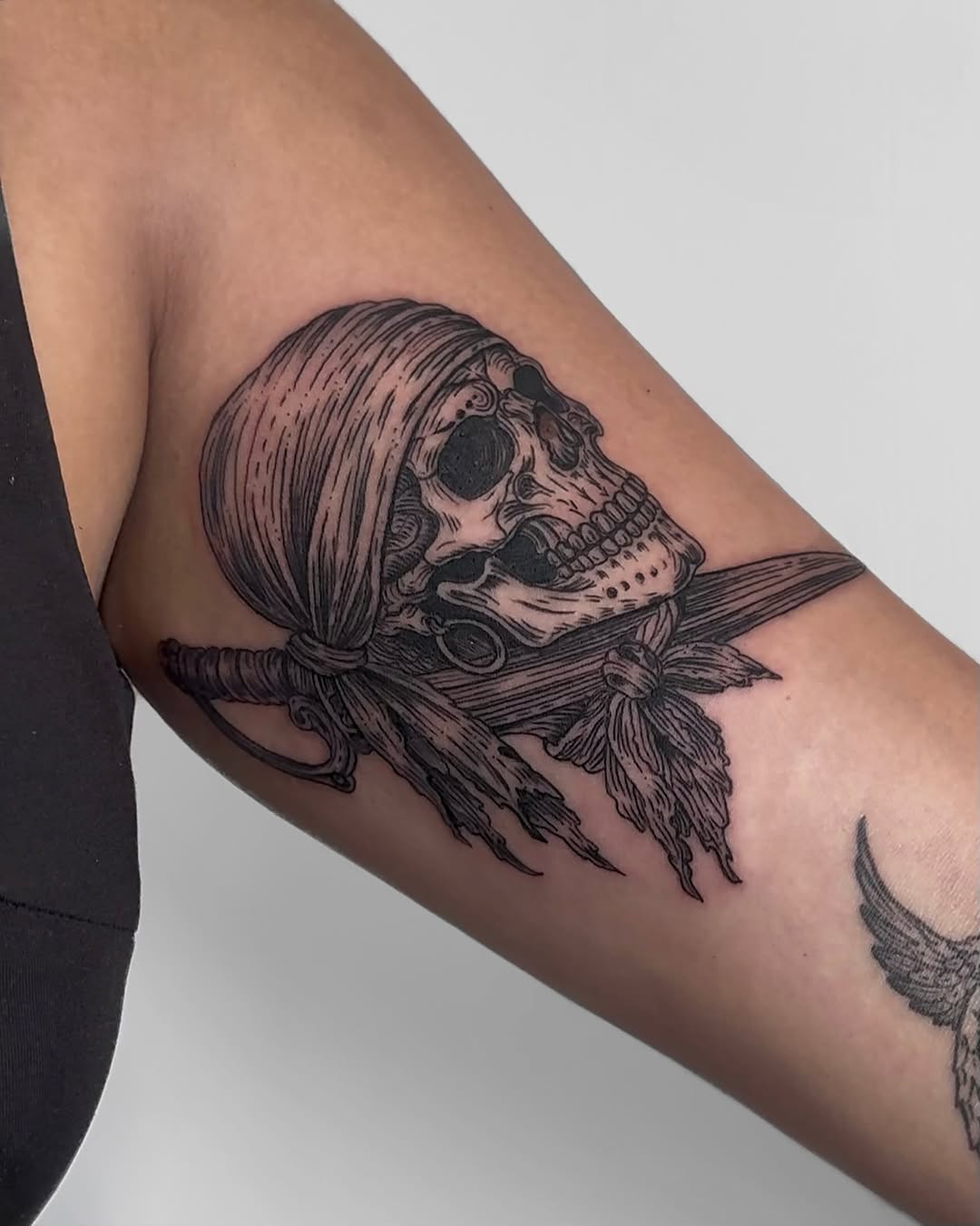Tattoo by @ruby.tats — black_and_grey, illustrative