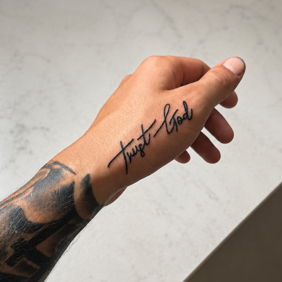 Tattoo by @_solacestudio_ — fine_line, lettering_script