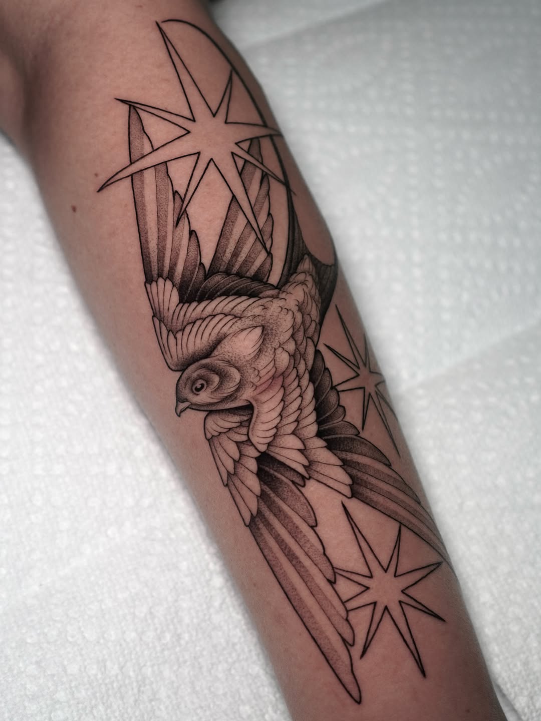 Tattoo by @carlosthebarloswarlos_ — illustrative, black_and_grey