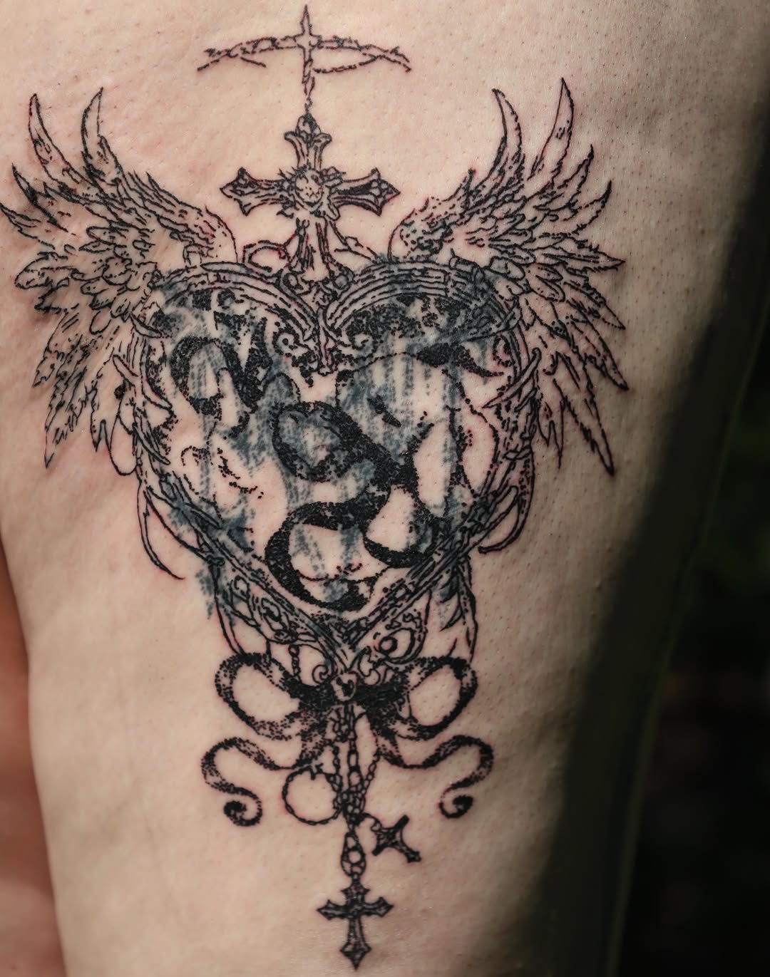 Tattoo by @loui_lays_ink — black_and_grey, ornamental