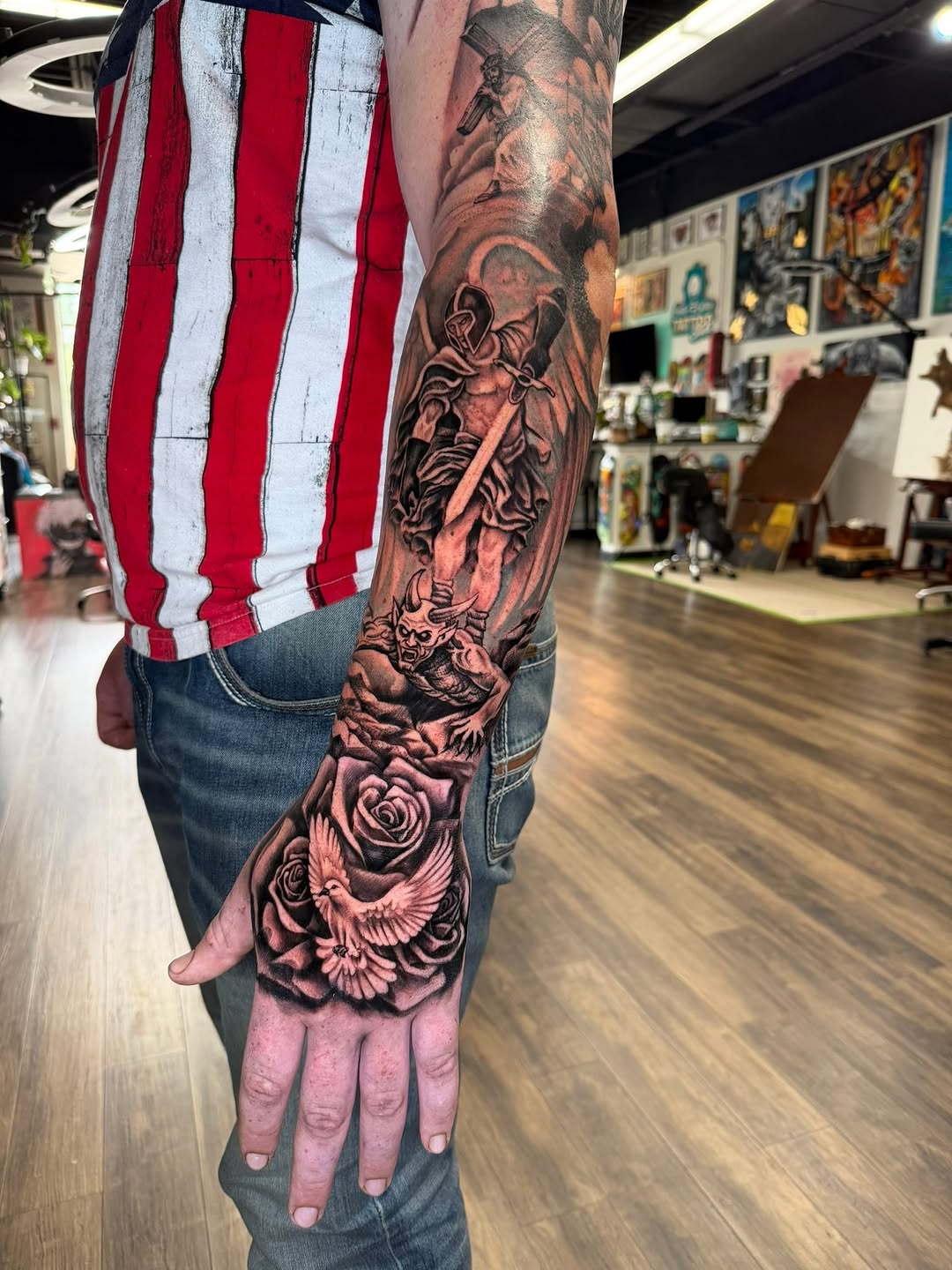 Tattoo by @artbymeado — black_and_grey, realism