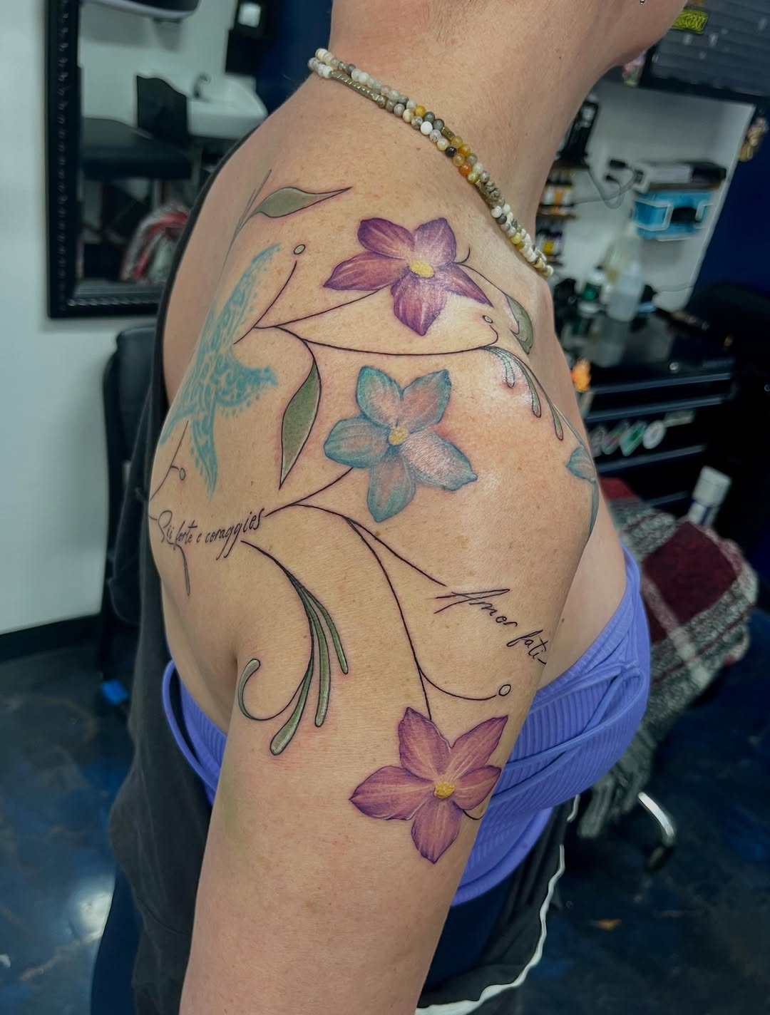 Tattoo by @necro_comicon — fine_line, lettering_script
