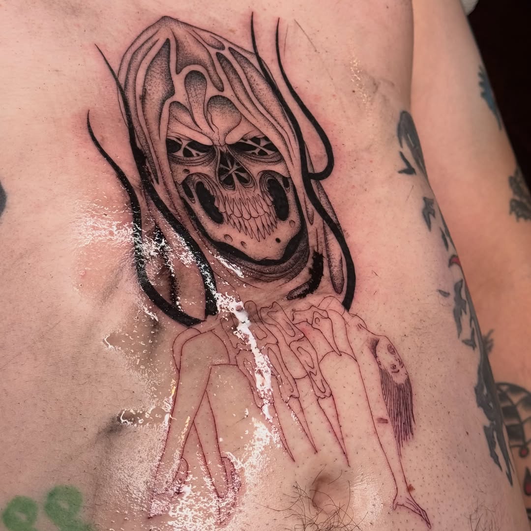Tattoo by @glue.0000 — blackwork, dark_realism