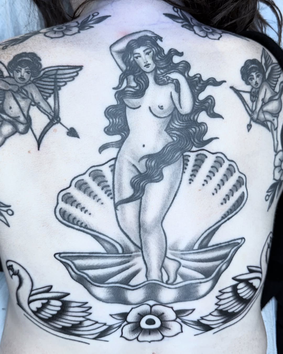 Tattoo by @missdeltoro — american_traditional, black_and_grey