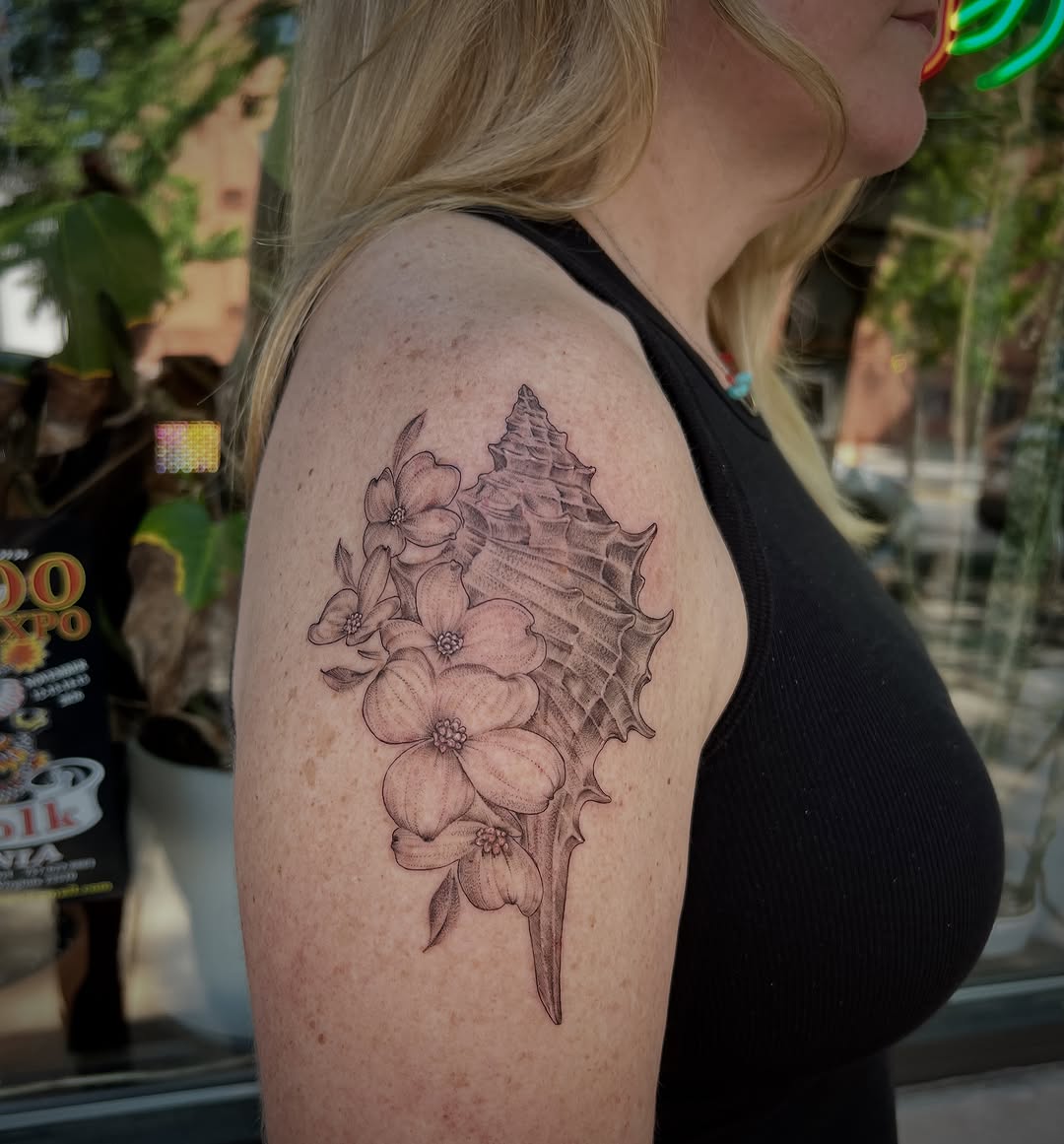 Tattoo by @southpaw.stipple โ black_and_grey, dotwork
