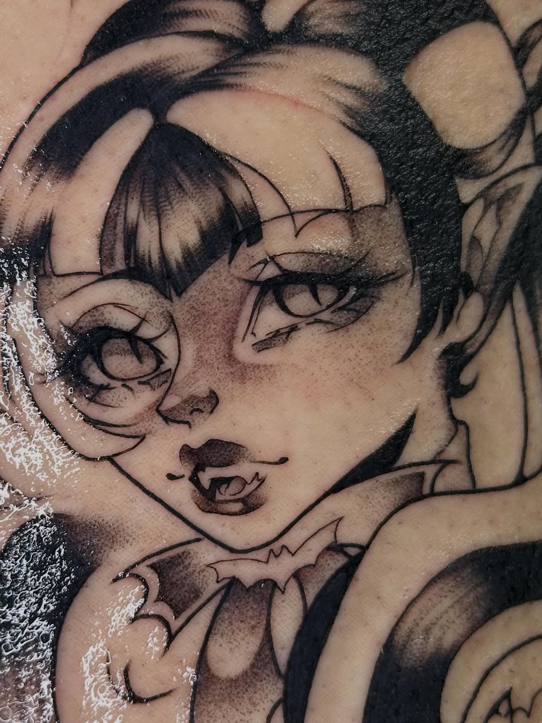 Tattoo by @batxbone — black_and_grey