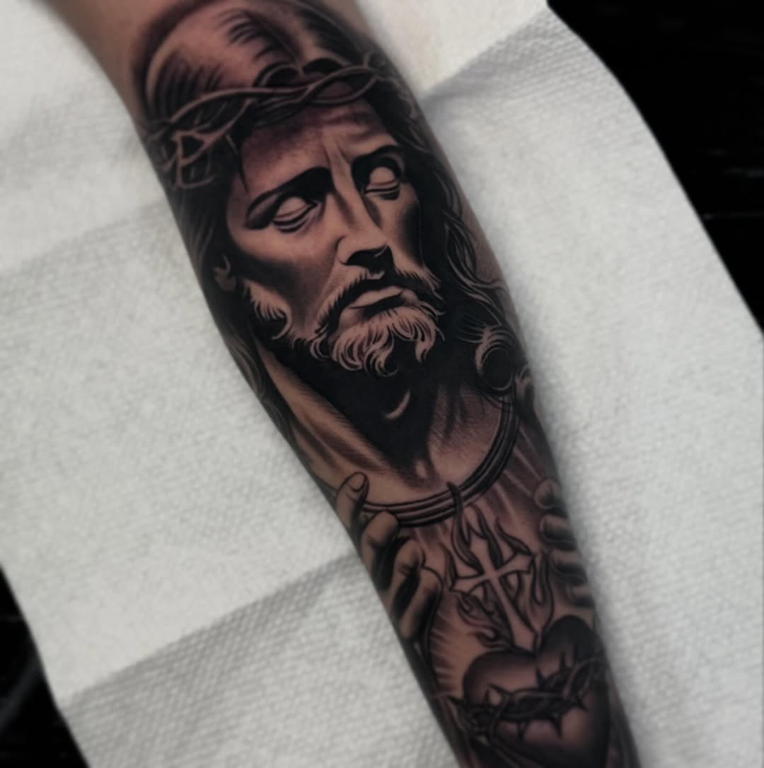 Tattoo by @angel_damiangg β realism, black_and_grey