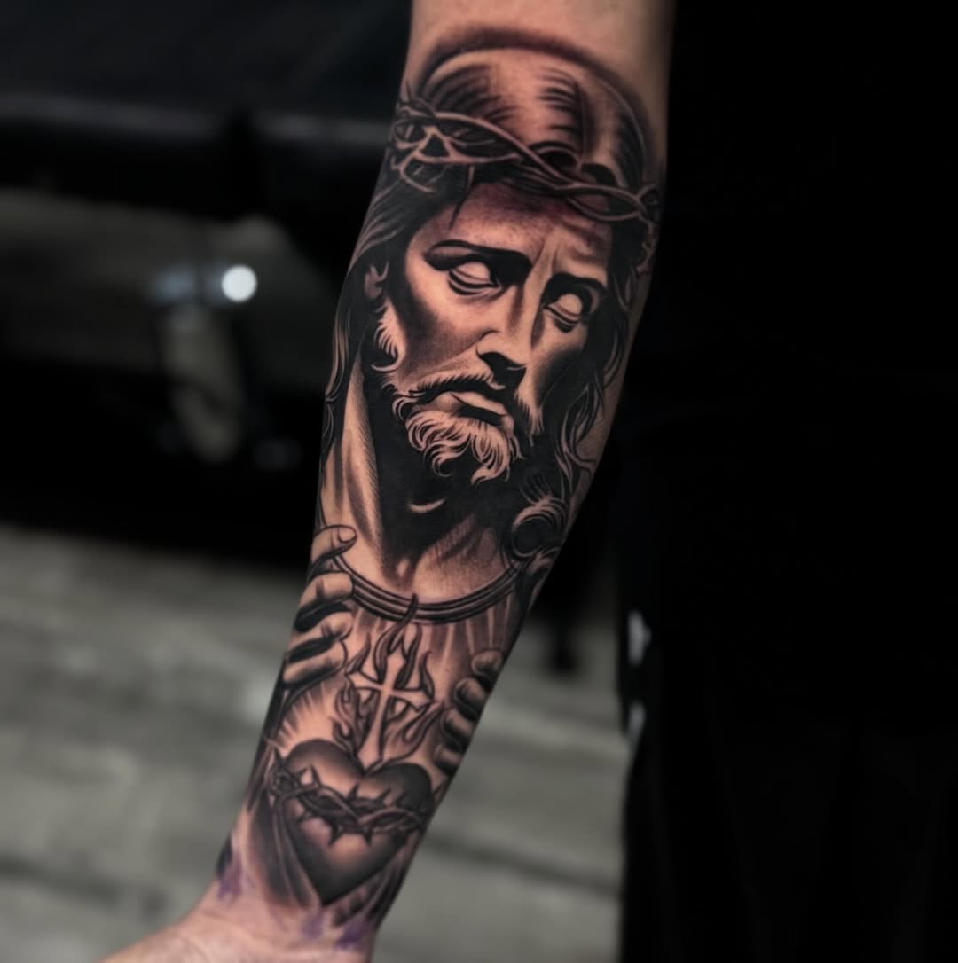 Tattoo by @angel_damiangg β realism, black_and_grey