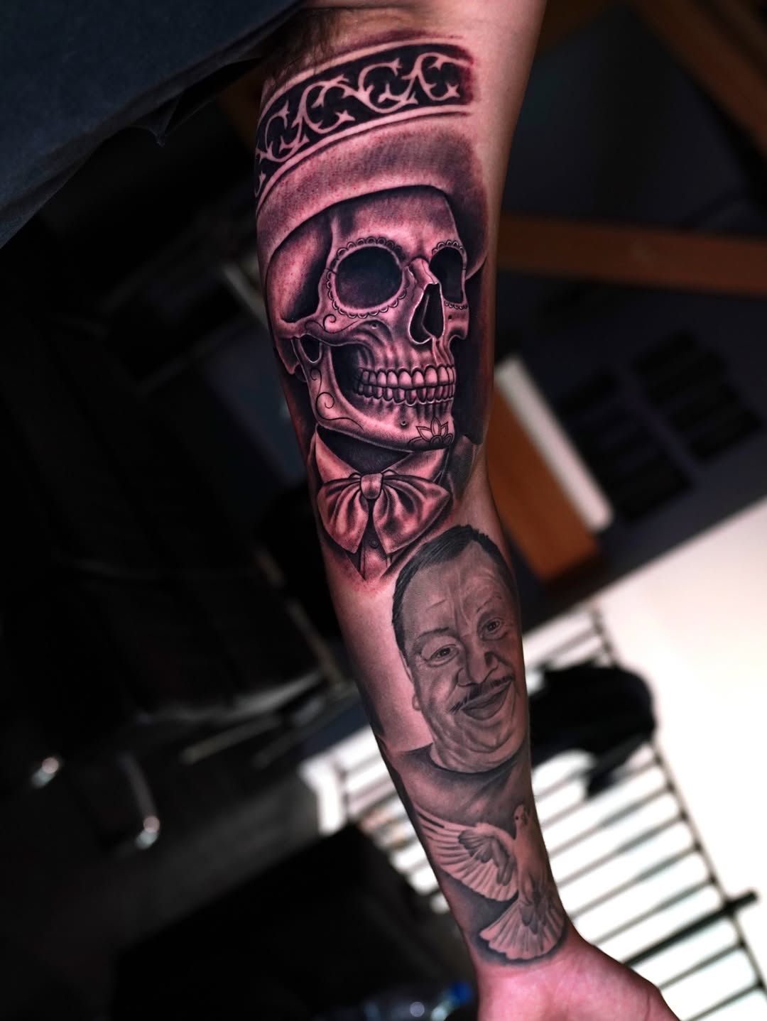 Tattoo by @smileyartla — black_and_grey, realism