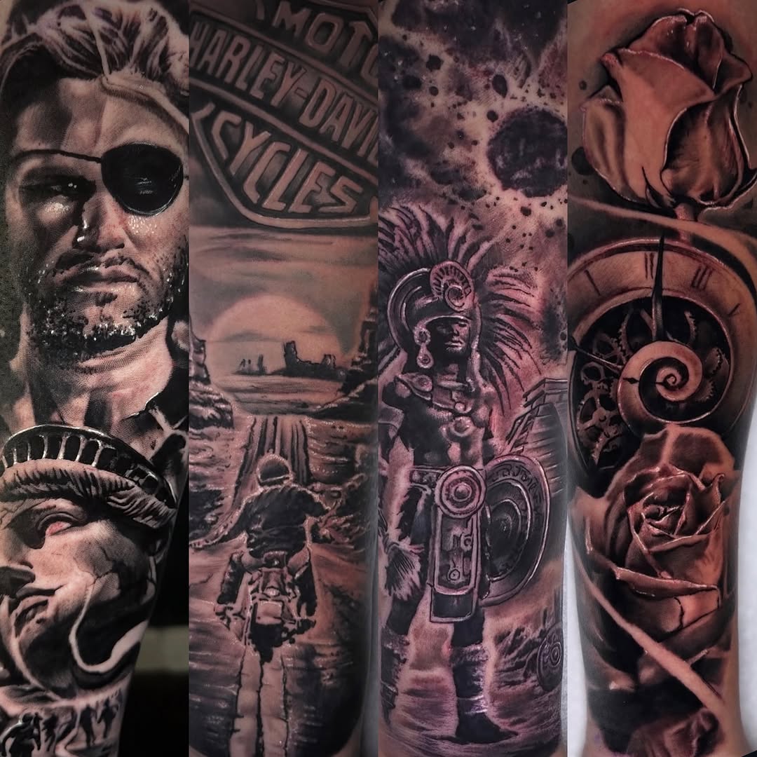 Tattoo by @tattoosbydonnie โ realism, black_and_grey