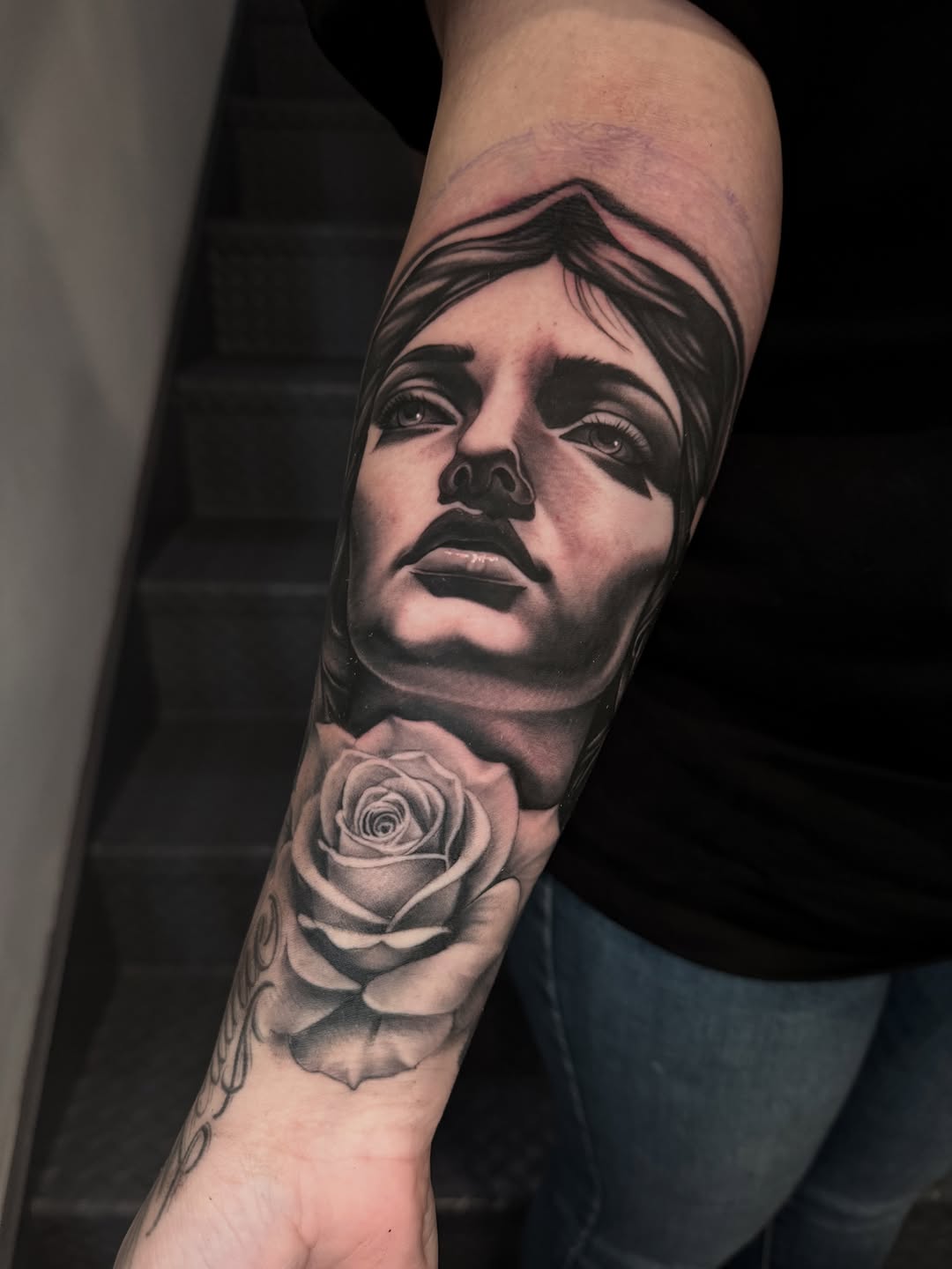 Tattoo by @q_tat2 — realism, black_and_grey