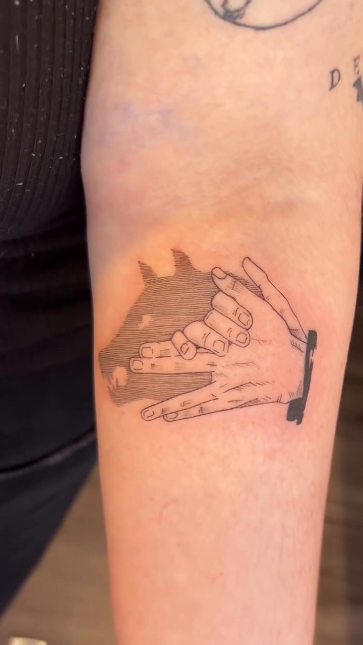 Tattoo by @inkbygwen — black_and_grey, fine_line