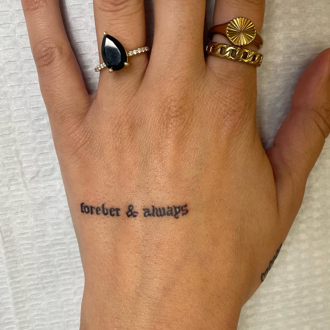 Tattoo by @goodheavenstattoos — lettering_script, fine_line