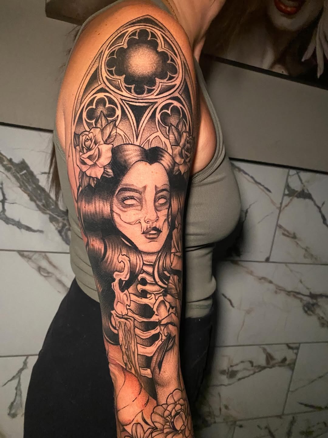 Tattoo by @nathena.ink — dark_realism, blackwork