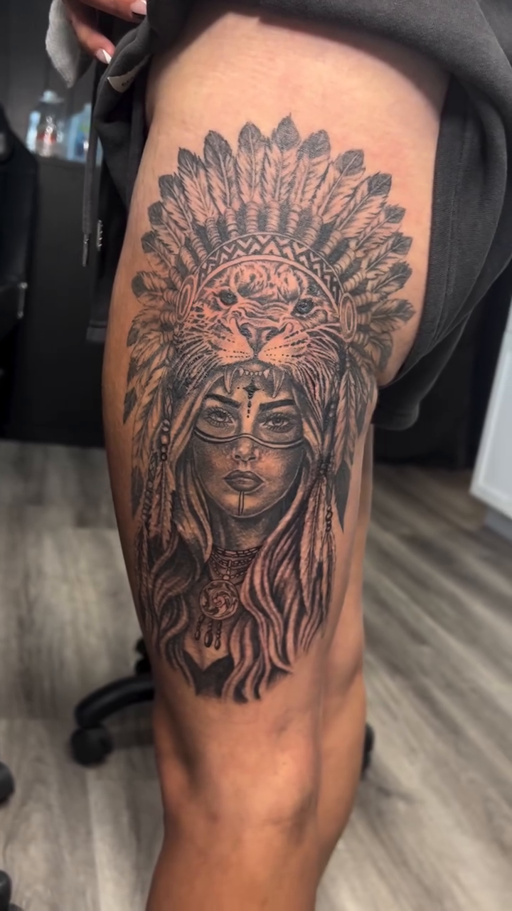Tattoo by @mena_tats — realism, black_and_grey