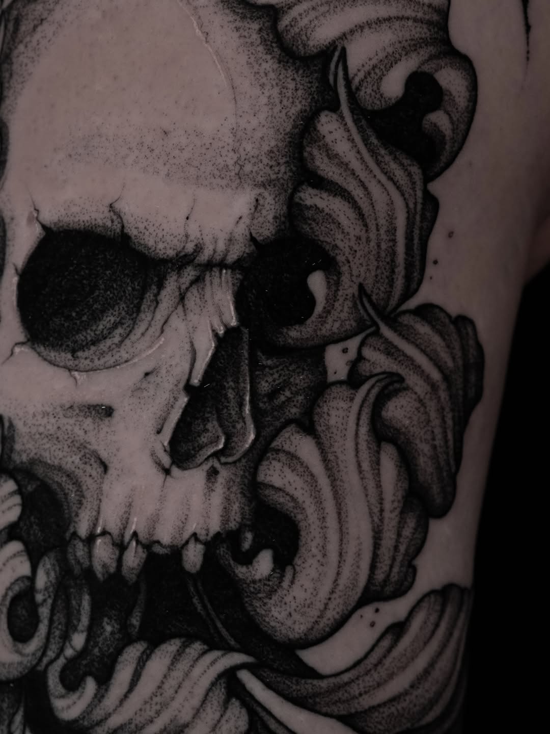 Tattoo by @da.gloom — dotwork, black_and_grey
