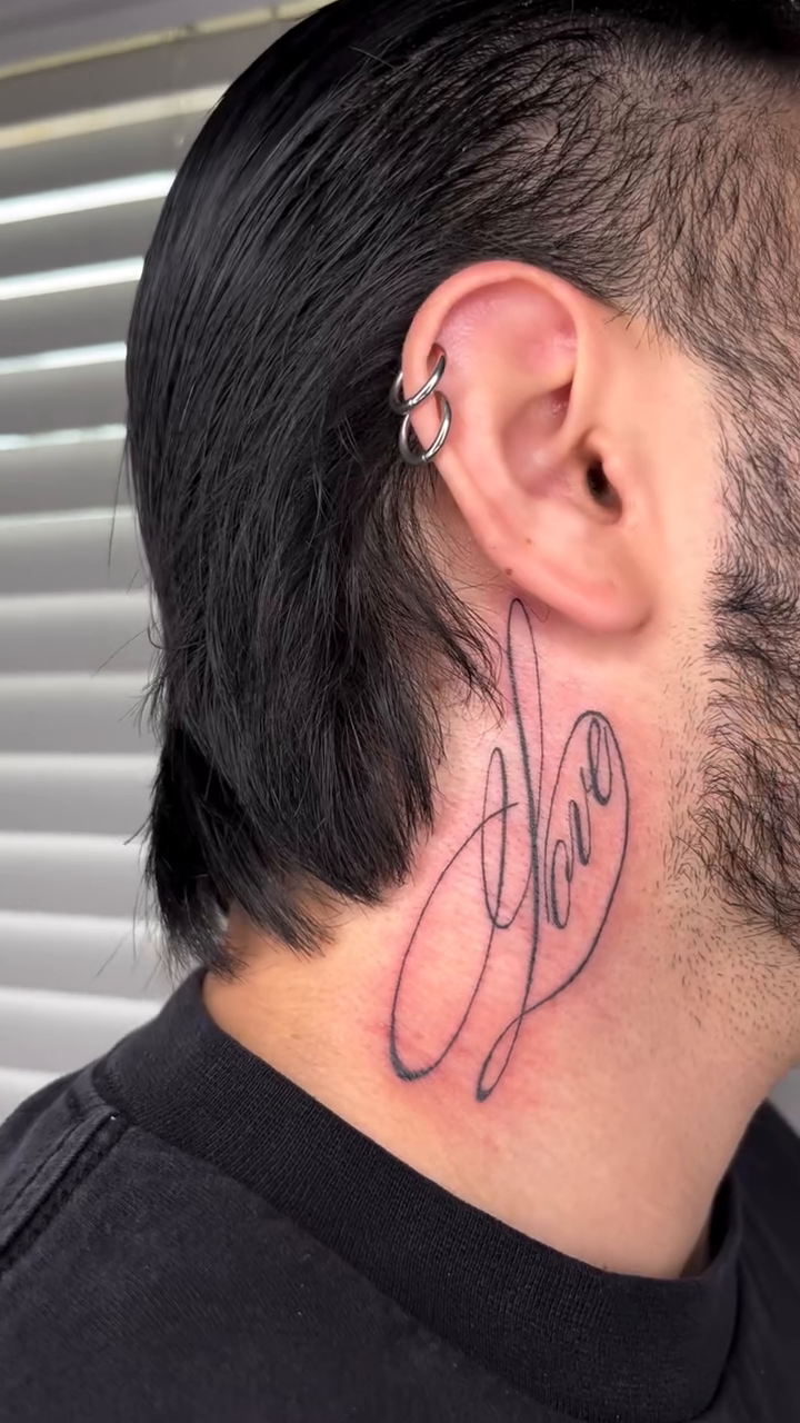 Tattoo by @zen_tatts — lettering_script, fine_line
