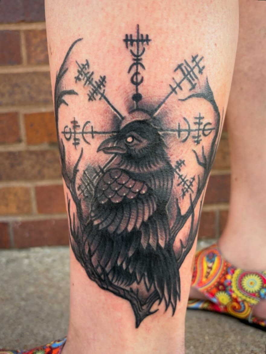 Tattoo by @asecularhazer — blackwork, illustrative