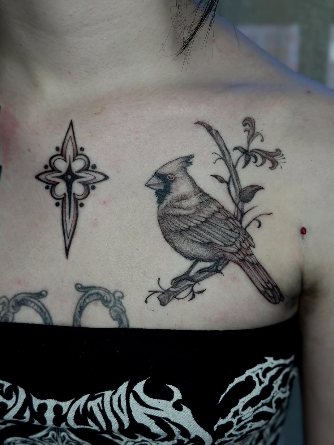 Tattoo by @chronicloving — black_and_grey