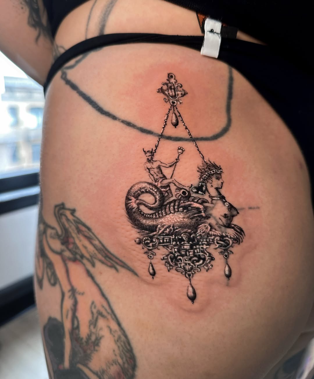 Tattoo by @sexytattoofactory — blackwork, illustrative