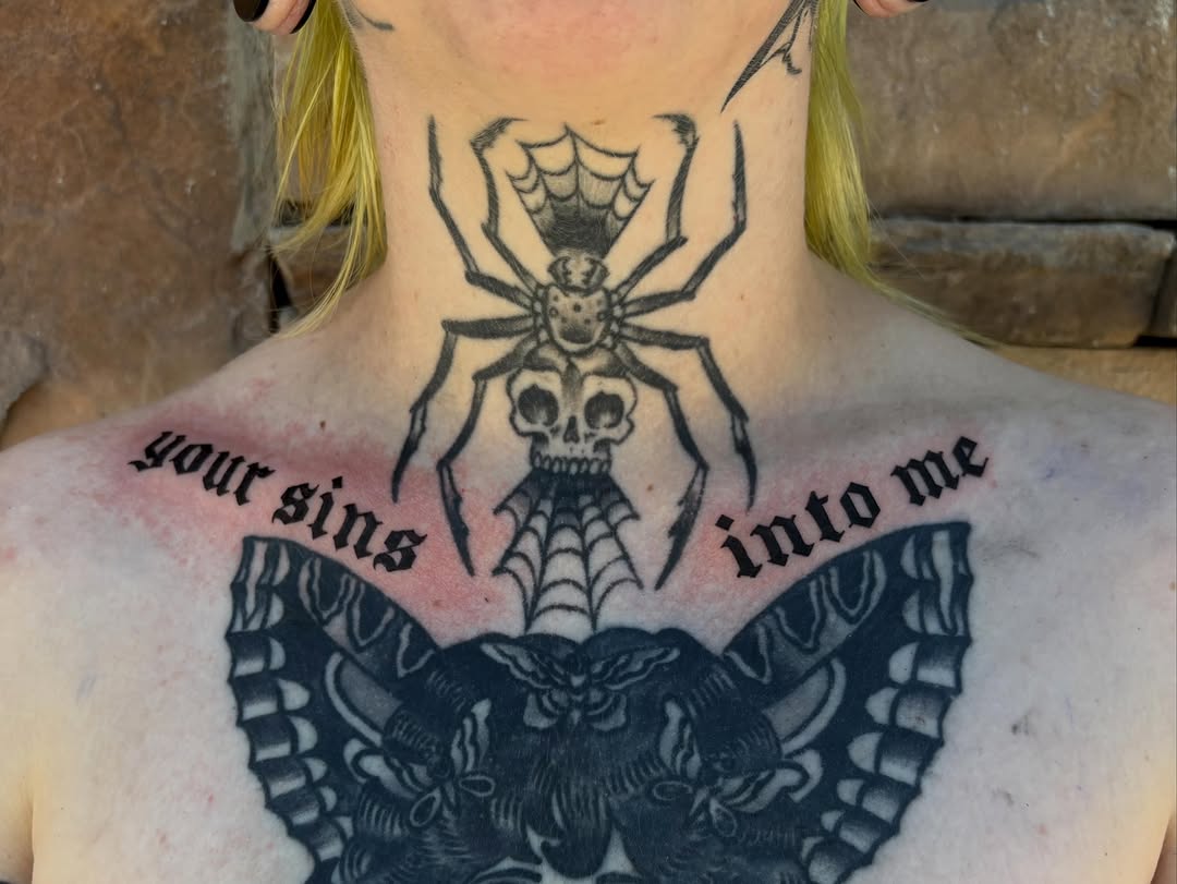 Tattoo by @cult.bunni โ blackwork, lettering_script