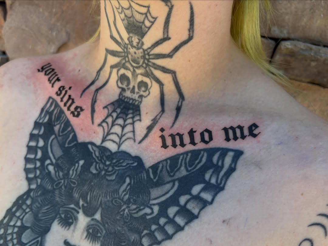Tattoo by @cult.bunni โ blackwork, lettering_script