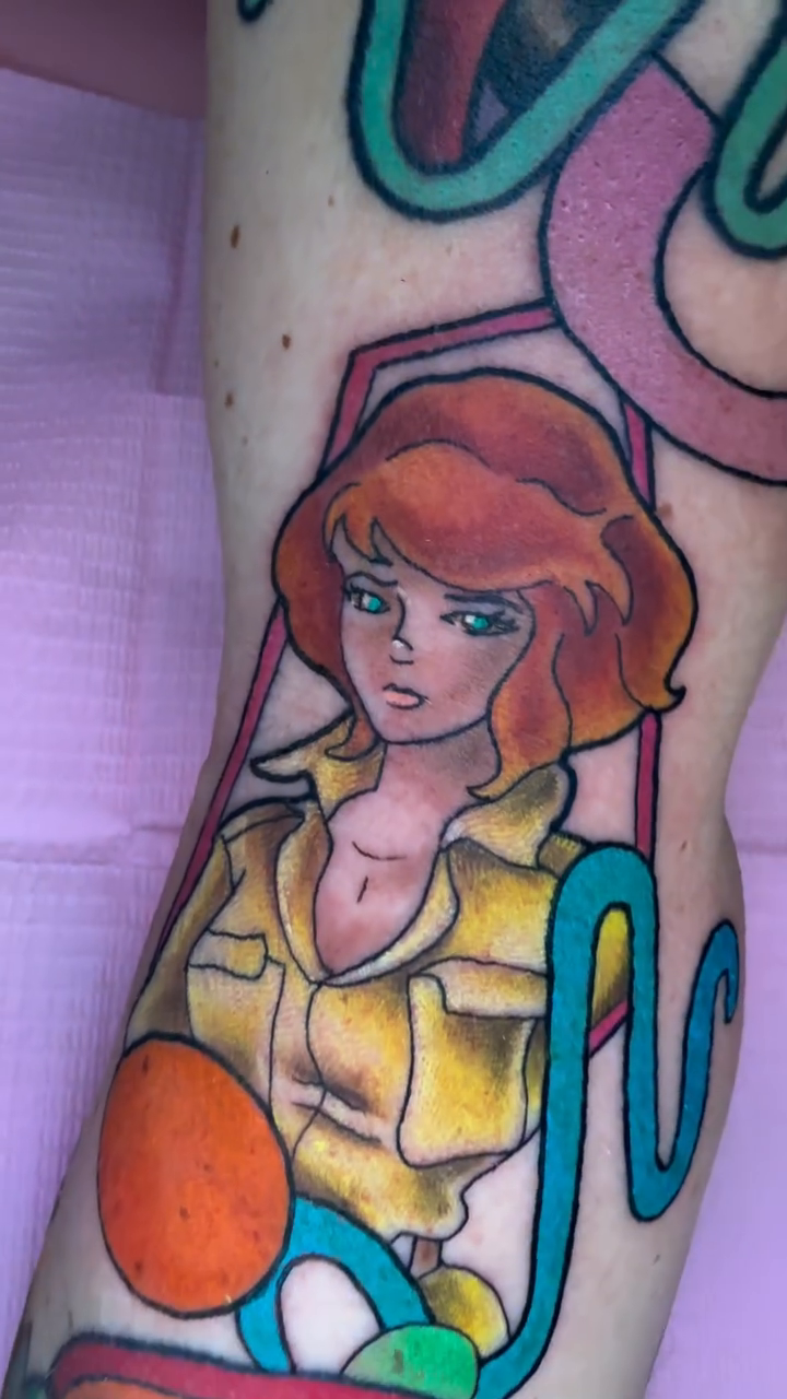 Tattoo by @erintattoos — illustrative, anime
