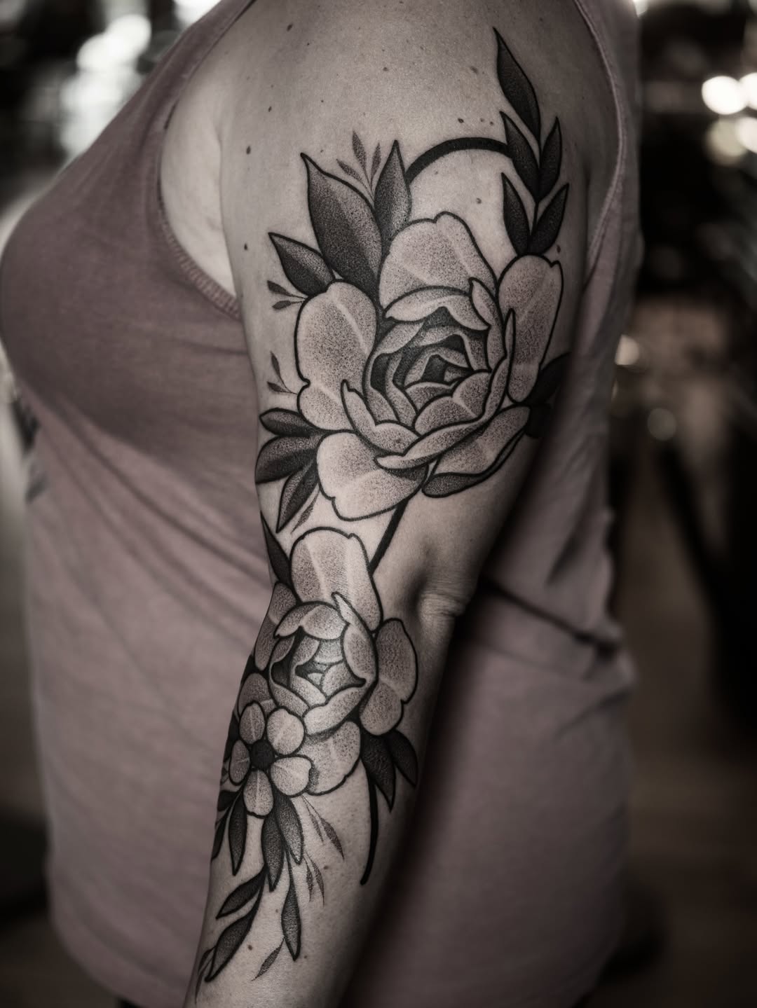 Tattoo by @deadcrown_ — black_and_grey
