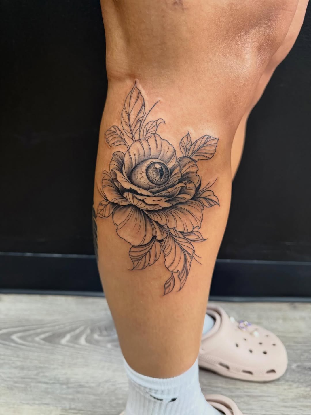 Tattoo by @d_goddess_tattoos — fine_line, black_and_grey