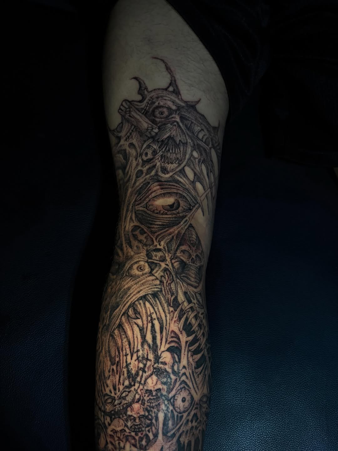 Tattoo by @crawlspacecadet — dark_realism, black_and_grey