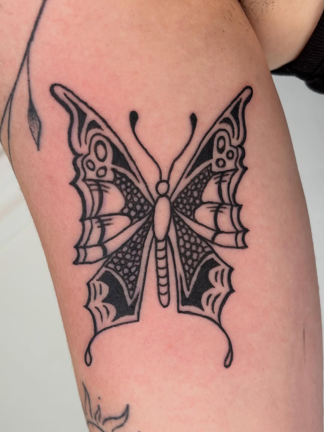 Tattoo by @belmont.studios — american_traditional, blackwork