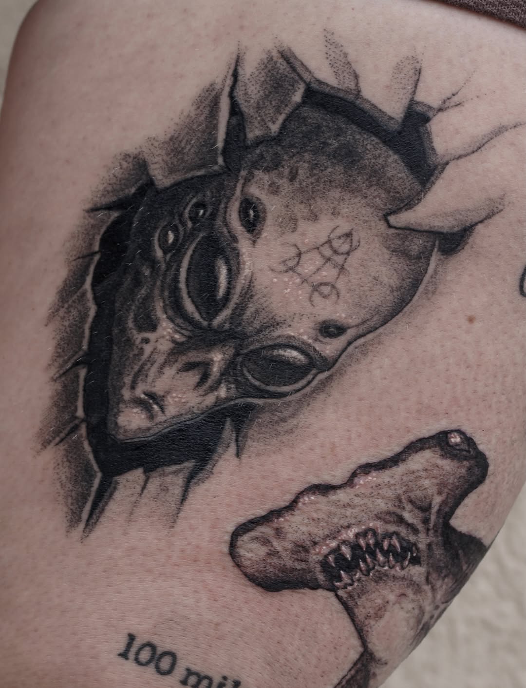 Tattoo by @bloodstonetattoos — dark_realism, dotwork