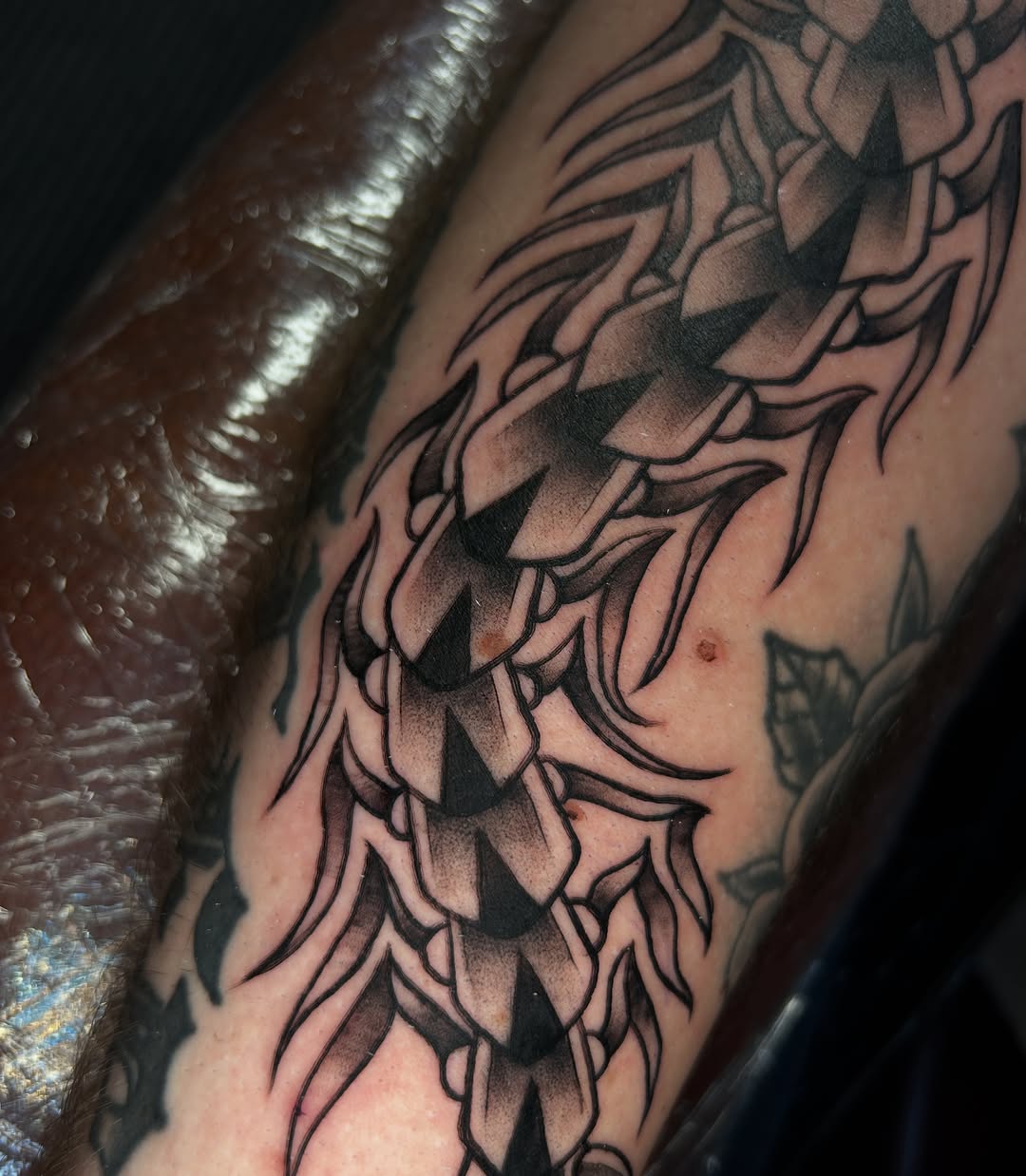 Tattoo by @ahsatan.ink — american_traditional, black_and_grey